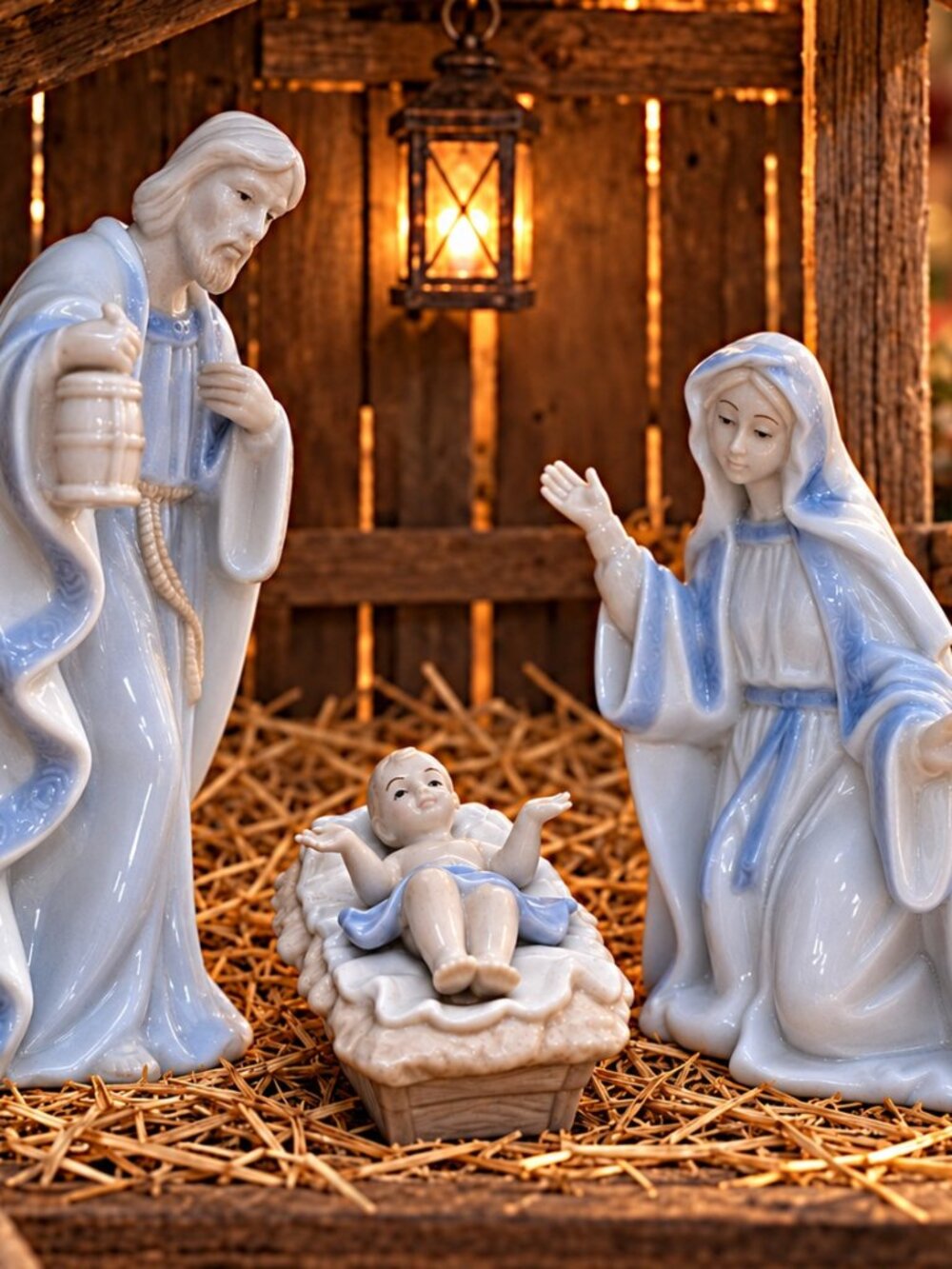 Holy Family Porcelain Nativity Figurines Joseph Mary Baby Jesus